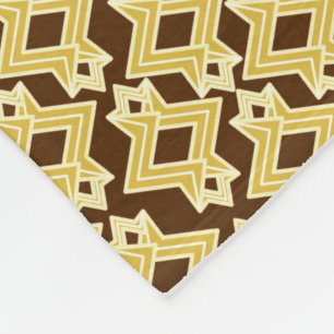 Art Deco Wallpaper Pattern, Brown and Gold Fleece Blanket