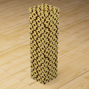 Art Deco Wallpaper Pattern, Brown and Gold Wine Gift Box