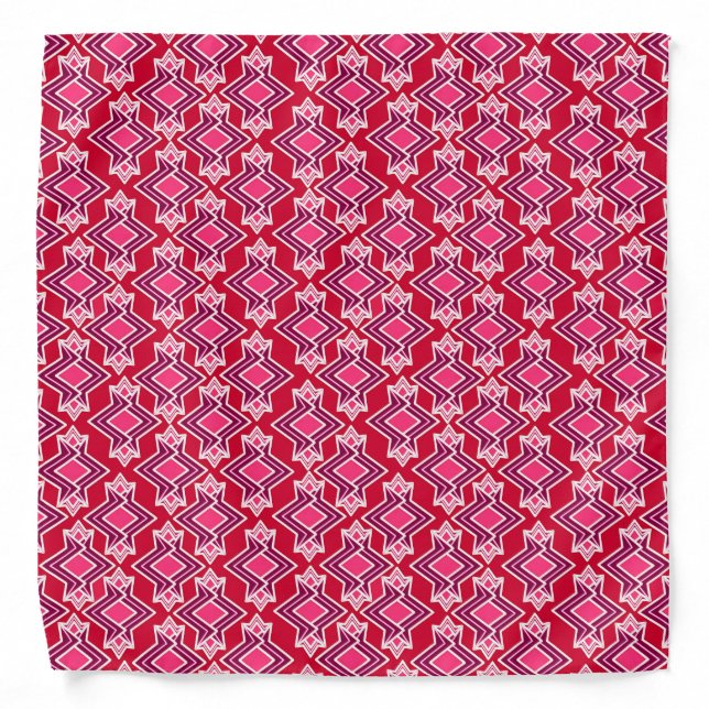 Art Deco Wallpaper Pattern, Burgundy Wine Bandana (Front)