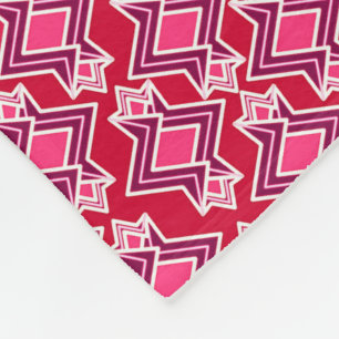 Art Deco Wallpaper Pattern, Burgundy Wine Fleece Blanket