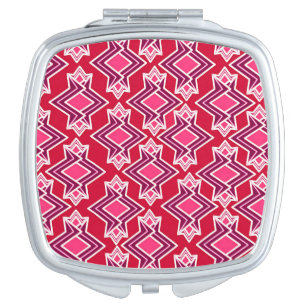 Art Deco Wallpaper Pattern, Burgundy Wine Makeup Mirror
