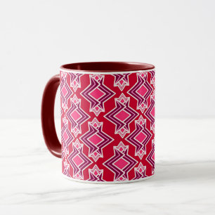 Art Deco Wallpaper Pattern, Burgundy Wine Mug