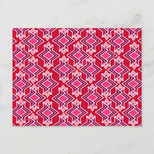 Art Deco Wallpaper Pattern, Burgundy Wine Postcard