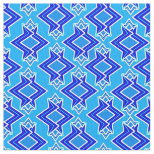 Art Deco Wallpaper Pattern, Cerulean Blue Fabric
