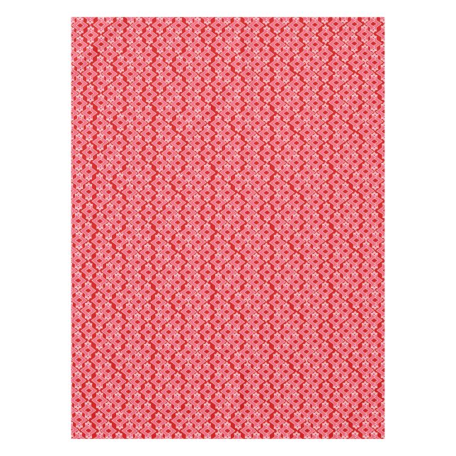 Art Deco Wallpaper Pattern, Dark Red and Pink Tablecloth (Front)