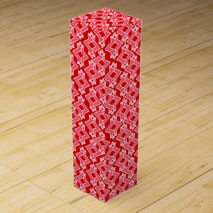 Art Deco Wallpaper Pattern, Dark Red and Pink Wine Box
