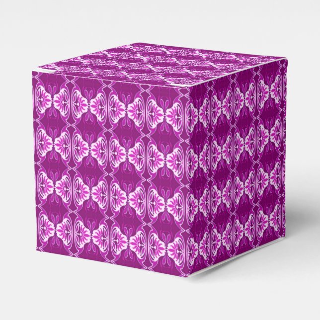 Art Deco wallpaper pattern - deep purple and white Favor Boxes (Front Side)