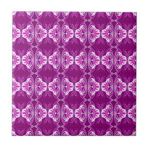 Art Deco wallpaper pattern - deep purple and white Tile