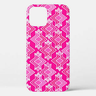 Art Deco Wallpaper Pattern, Fuchsia Pink iPhone 12 Pro Case