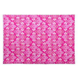 Art Deco Wallpaper Pattern, Fuchsia Pink Cloth Placemat