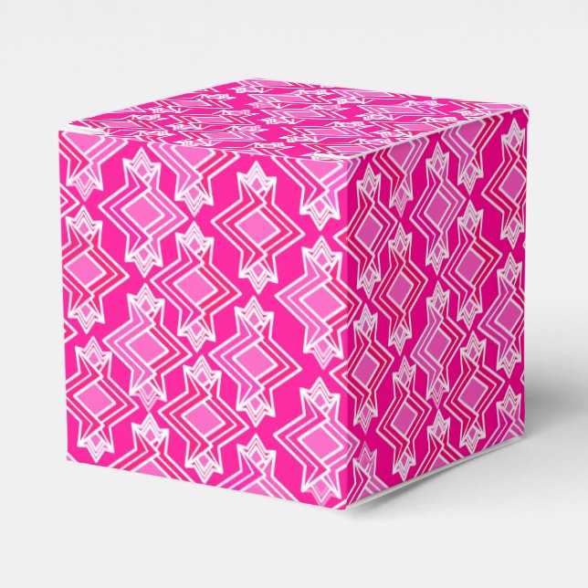 Art Deco Wallpaper Pattern, Fuchsia Pink Favor Boxes (Front Side)