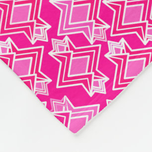 Art Deco Wallpaper Pattern, Fuchsia Pink Fleece Blanket