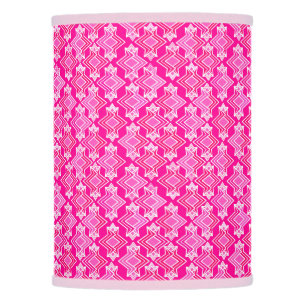 Art Deco Wallpaper Pattern, Fuchsia Pink Lamp Shade