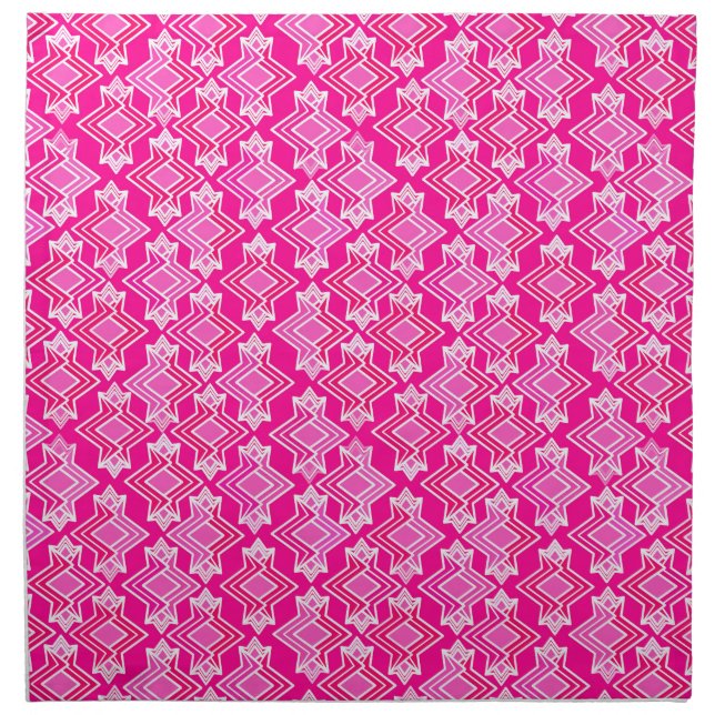Art Deco Wallpaper Pattern, Fuchsia Pink Napkin (Front)