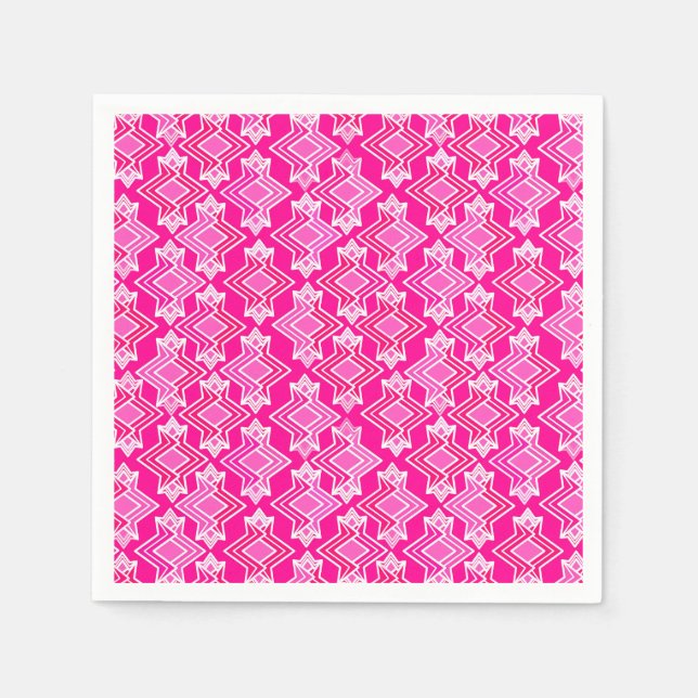 Art Deco Wallpaper Pattern, Fuchsia Pink Napkins (Front)