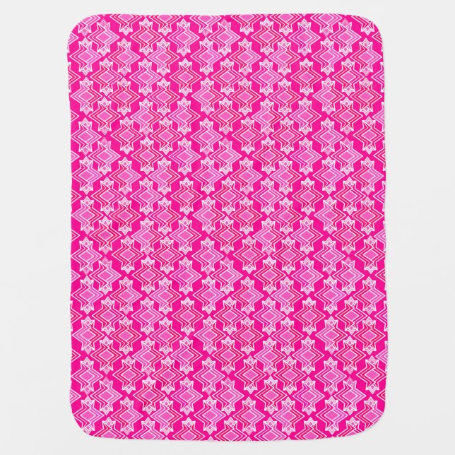 Art Deco Wallpaper Pattern, Fuchsia Pink Stroller Blanket (Front)