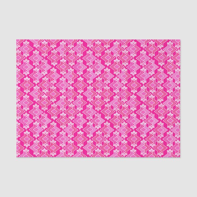 Art Deco Wallpaper Pattern, Fuchsia Pink Tissue Paper (Front)