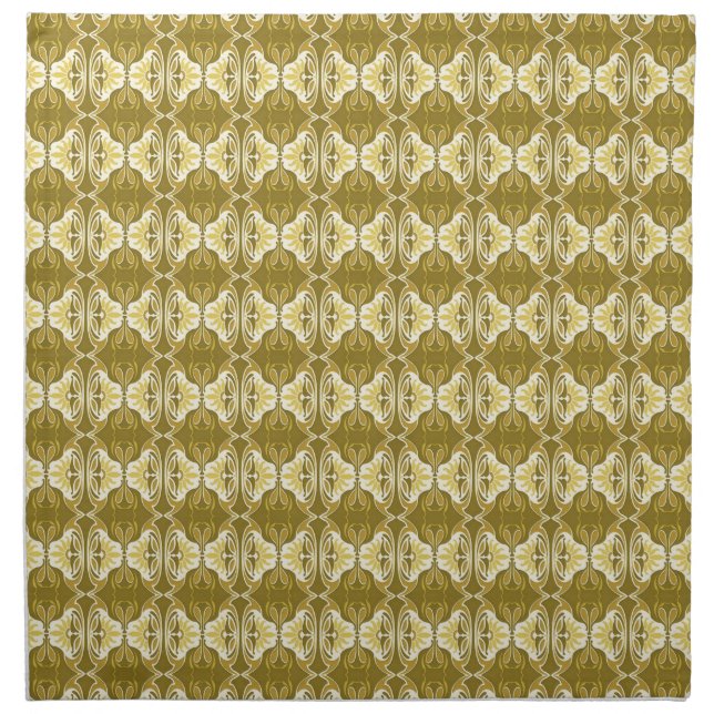 Art Deco wallpaper pattern - gold and white Cloth Napkin (Front)