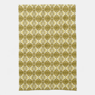 Art Deco wallpaper pattern - gold and white Towel