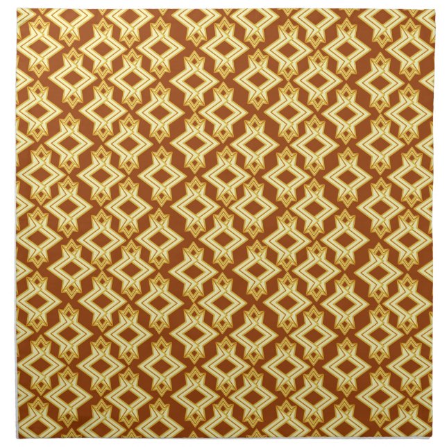 Art Deco Wallpaper Pattern, Golden Brown Napkin (Front)