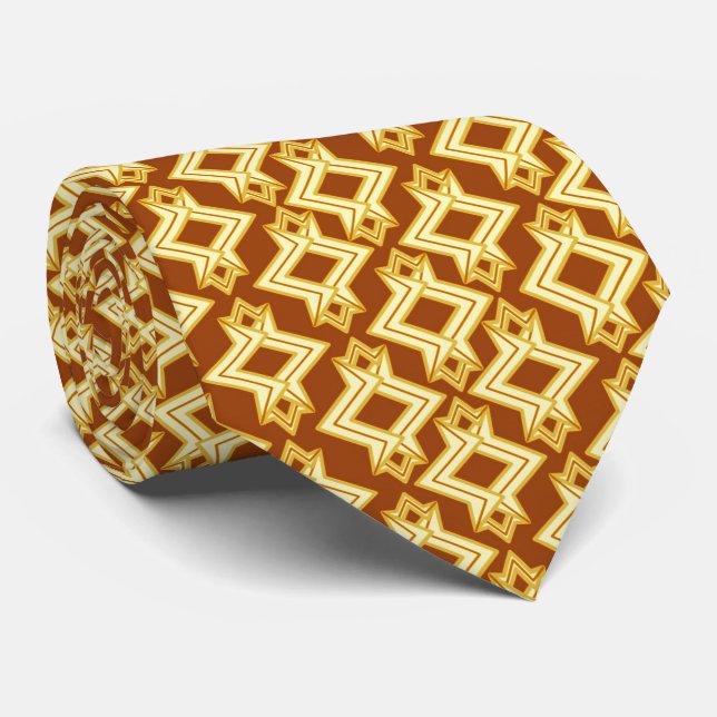 Art Deco Wallpaper Pattern, Golden Brown Tie (Rolled)