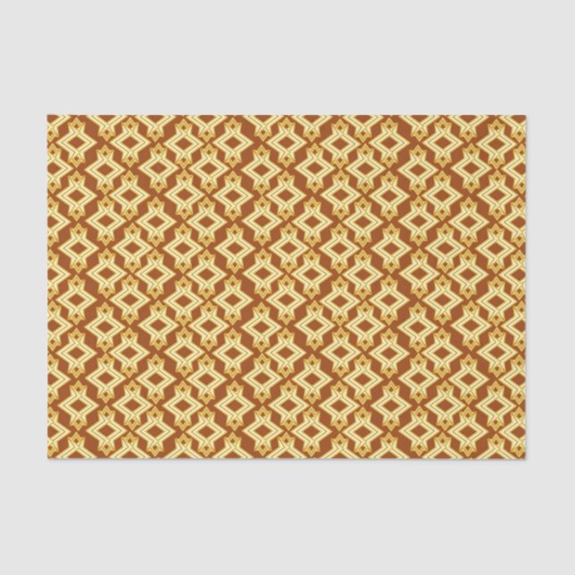 Art Deco Wallpaper Pattern, Golden Brown Tissue Paper (Front)