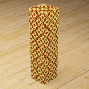 Art Deco Wallpaper Pattern, Golden Brown Wine Gift Box