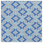 Art Deco Wallpaper Pattern, Gray / Grey and Blue Fabric