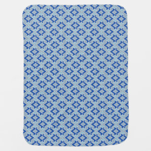 Art Deco Wallpaper Pattern, Gray / Grey and Blue Stroller Blanket