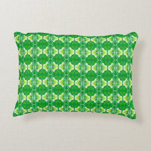 Art Deco wallpaper pattern - green and white Accent Pillow