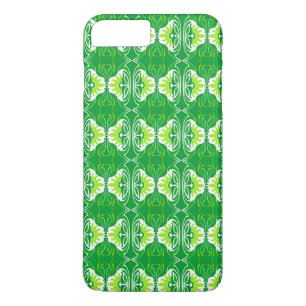 Art Deco wallpaper pattern - green and white iPhone 8 Plus/7 Plus Case