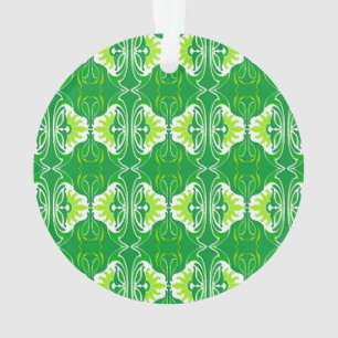 Art Deco wallpaper pattern - green and white Ornament