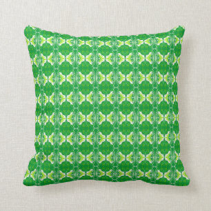 Art Deco wallpaper pattern - green and white Throw Pillow