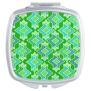 Art Deco Wallpaper Pattern, Jade Green Compact Mirror
