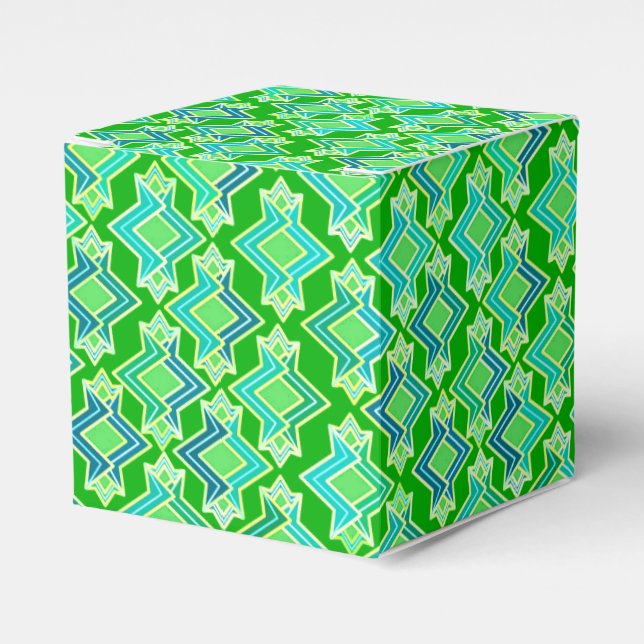 Art Deco Wallpaper Pattern, Jade Green Favor Boxes (Front Side)