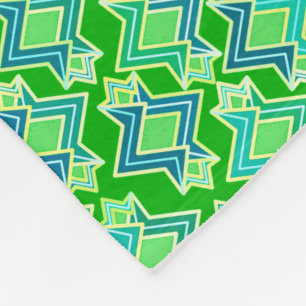 Art Deco Wallpaper Pattern, Jade Green Fleece Blanket