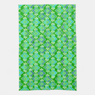 Art Deco Wallpaper Pattern, Jade Green Kitchen Towel