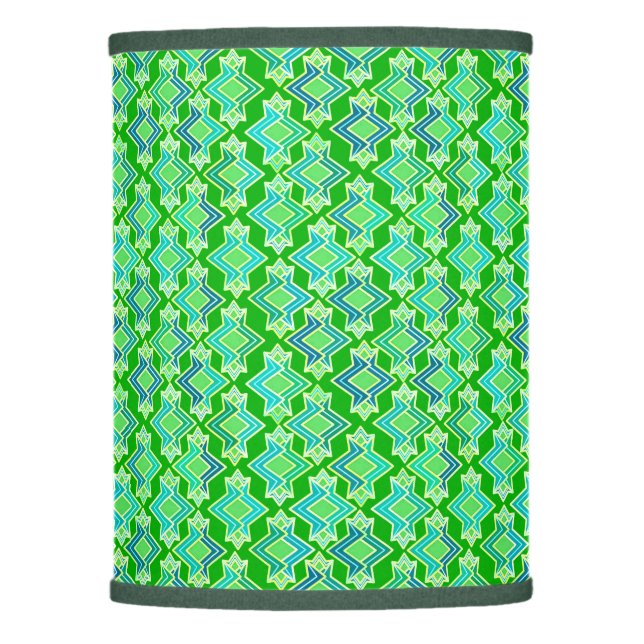 Art Deco Wallpaper Pattern, Jade Green Lamp Shade (Front)