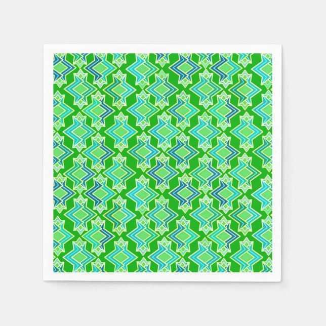Art Deco Wallpaper Pattern, Jade Green Napkins (Front)