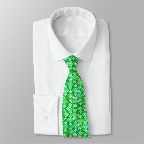 Art Deco Wallpaper Pattern Jade Green Neck Tie