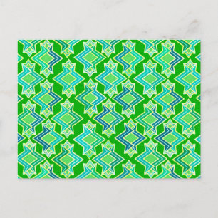 Art Deco Wallpaper Pattern, Jade Green Postcard