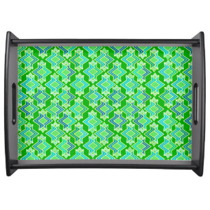 Art Deco Wallpaper Pattern, Jade Green Serving Tray