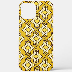 Art Deco Wallpaper Pattern, Mustard Gold iPhone 12 Pro Max Case