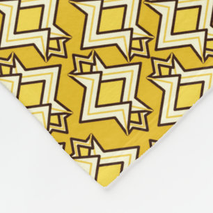 Art Deco Wallpaper Pattern, Mustard Gold Fleece Blanket