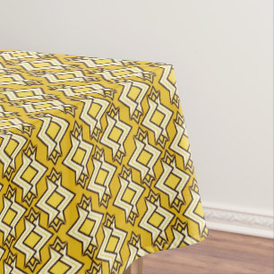 Art Deco Wallpaper Pattern, Mustard Gold Tablecloth