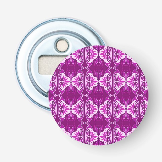 Art Deco wallpaper pattern - purple and white Bottle Opener (Front)