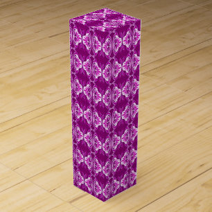 Art Deco wallpaper pattern - purple and white Wine Gift Box