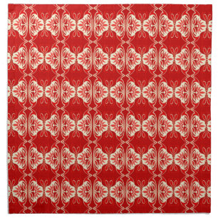 Art Deco wallpaper pattern - red and white Napkin