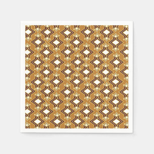 Art Deco Wallpaper Pattern, Tan and Brown Paper Napkins