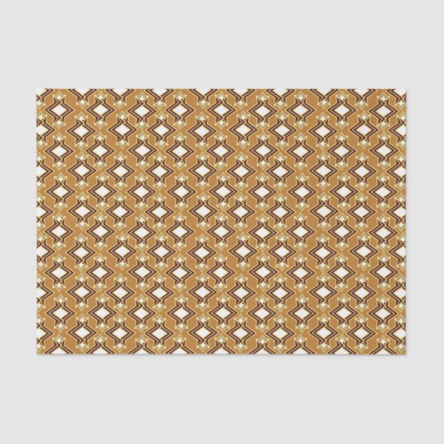 Art Deco Wallpaper Pattern, Tan and Brown Tissue Paper (Front)